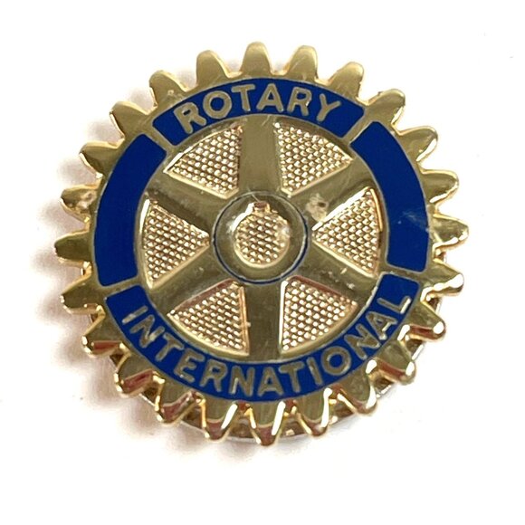 Rotary International Pin Rotary Wheel Gold Tone Small Size .5 in Diameter A526 - Picture 1 of 6